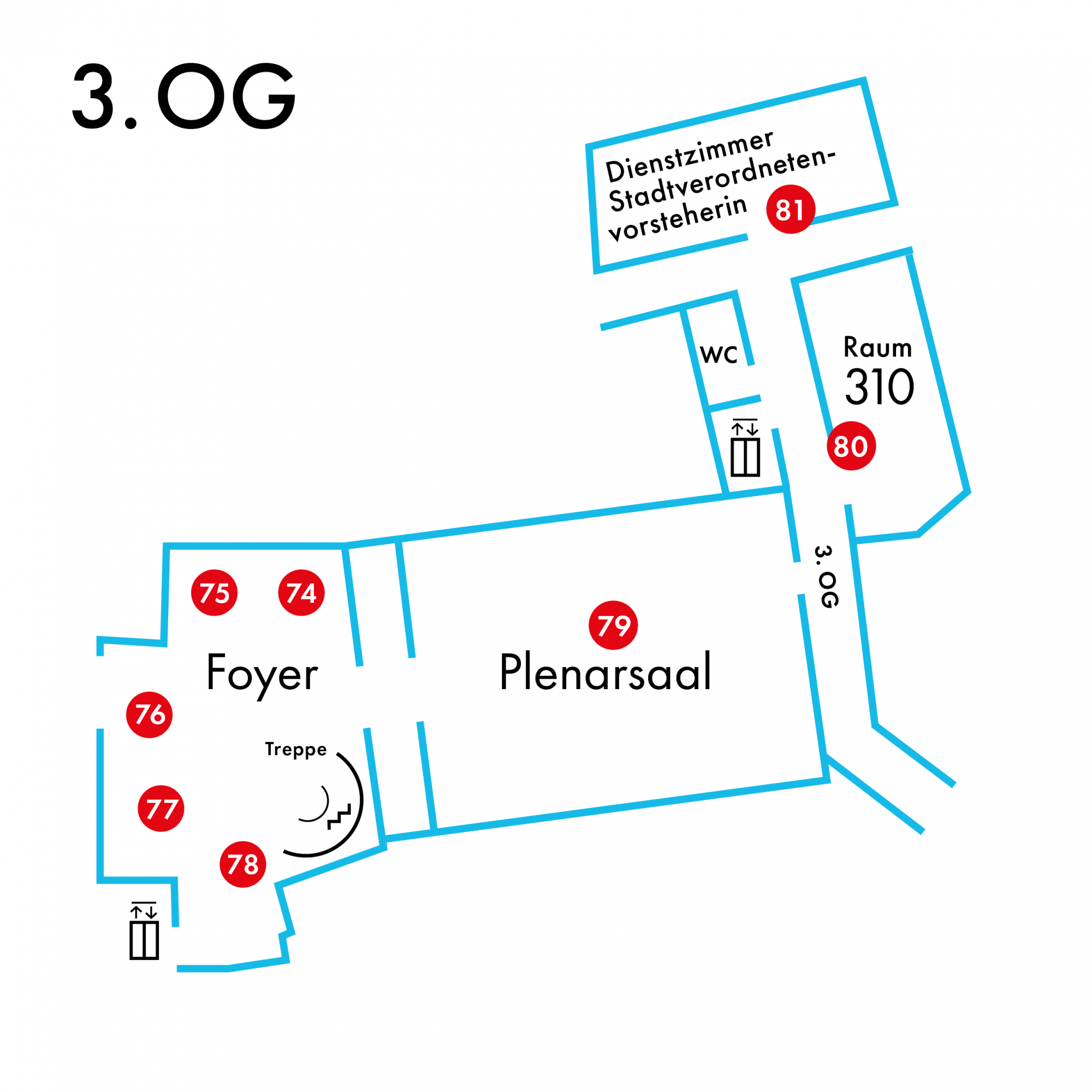 Lageplan Römer 3. Obergeschoss